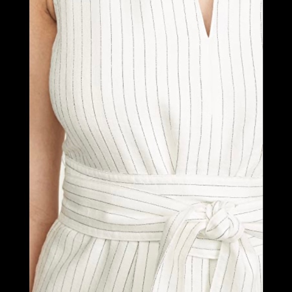 Vince Pinstripe Wrap Waist Sleeveless Dress - Picture 5 of 8